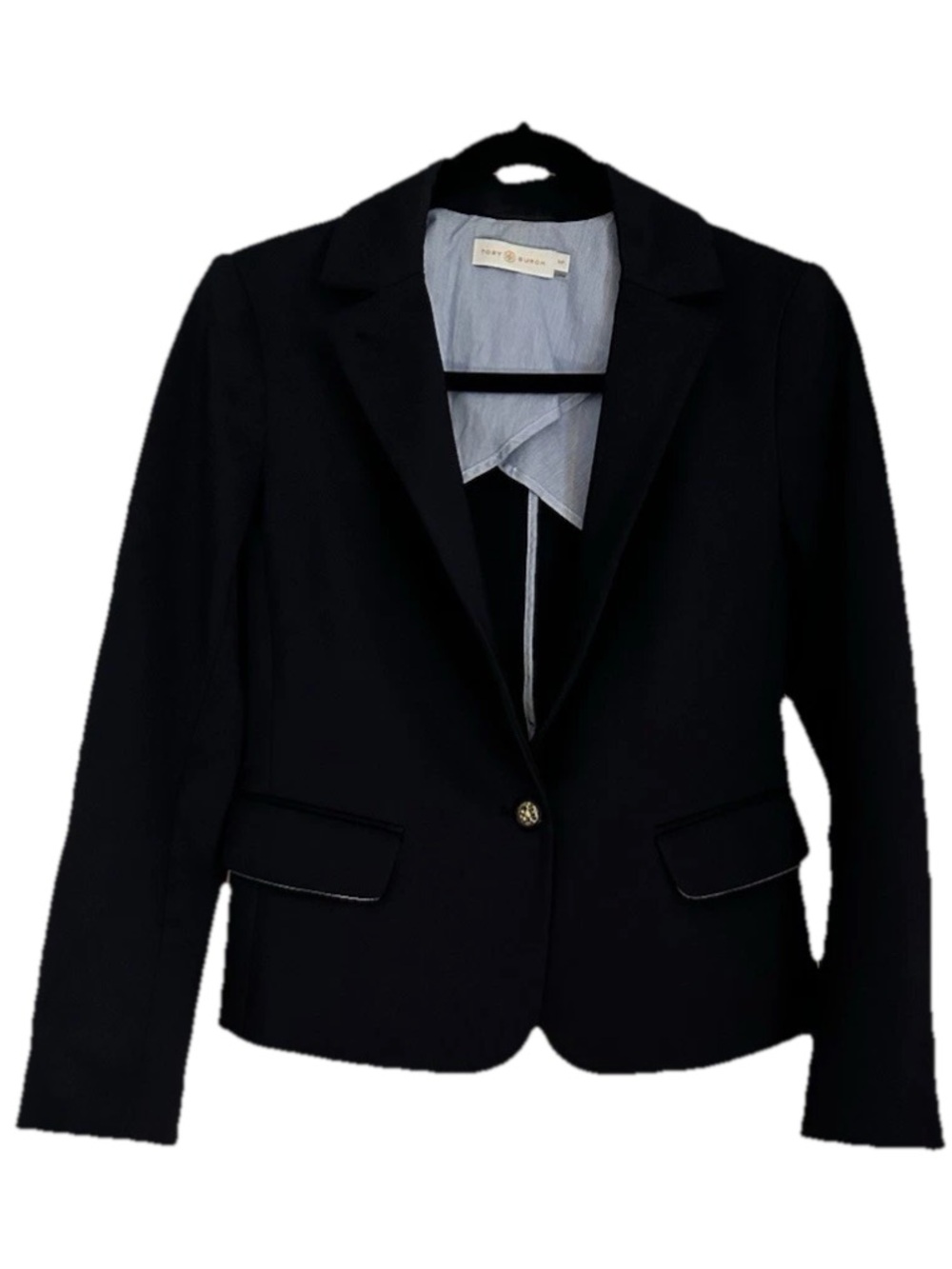 Tory Burch Blue Tailored Single-Button Blazer